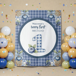 Tapete De Parede Child's Blueberry Berry First Birthday