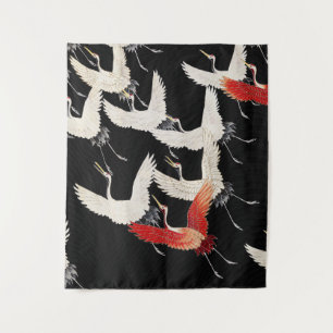 Tapete De Parede Chinoiserie Grou Voador Zen Minimalista Arte Kimon