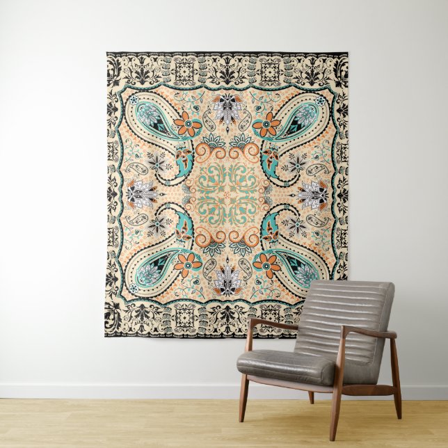 Tapete De Parede Chique boémio de Mandela Boho da paz do hippy (In Situ)