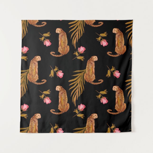 Tapete De Parede Chitas românticas: padrão uniforme de aquarela. (Frente)