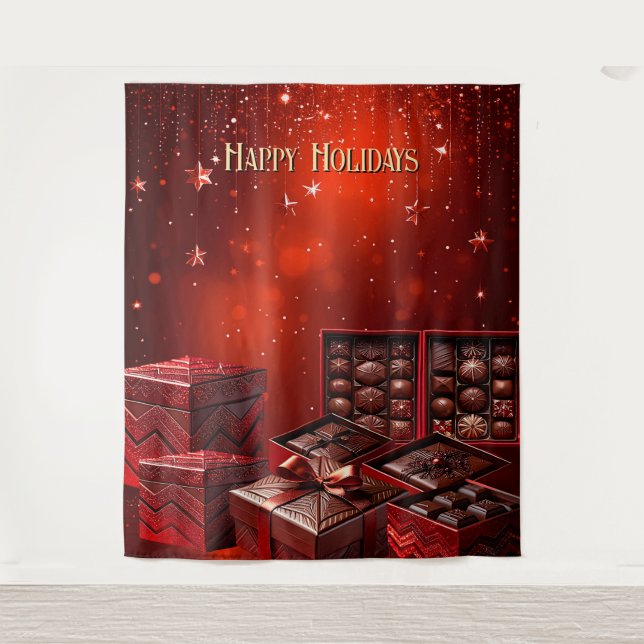 Tapete De Parede Chocolate Candy Holiday Backdrop (Frente)