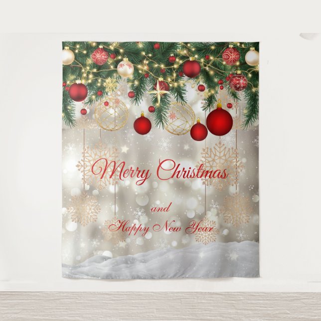 Tapete De Parede Christmas Festive Backdrop  (Frente)