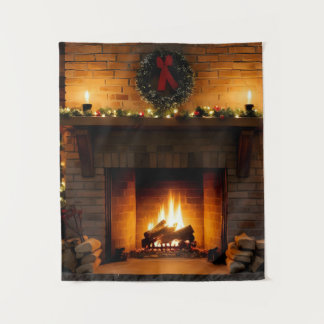 Tapete De Parede Christmas Fireplace