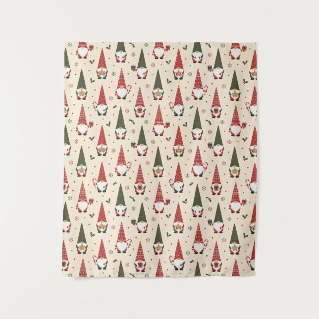 Tapete De Parede Christmas Gnome Party Pattern (Frente)