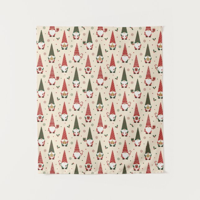 Tapete De Parede Christmas Gnome Party Pattern (Frente)