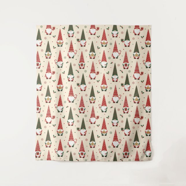Tapete De Parede Christmas Gnome Party Pattern (Frente)