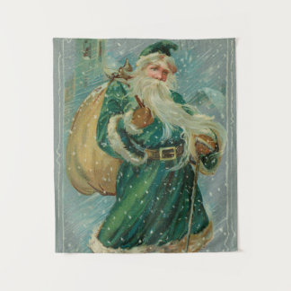 Tapete De Parede Christmas Greetings-Retro Santa Claus Postcard