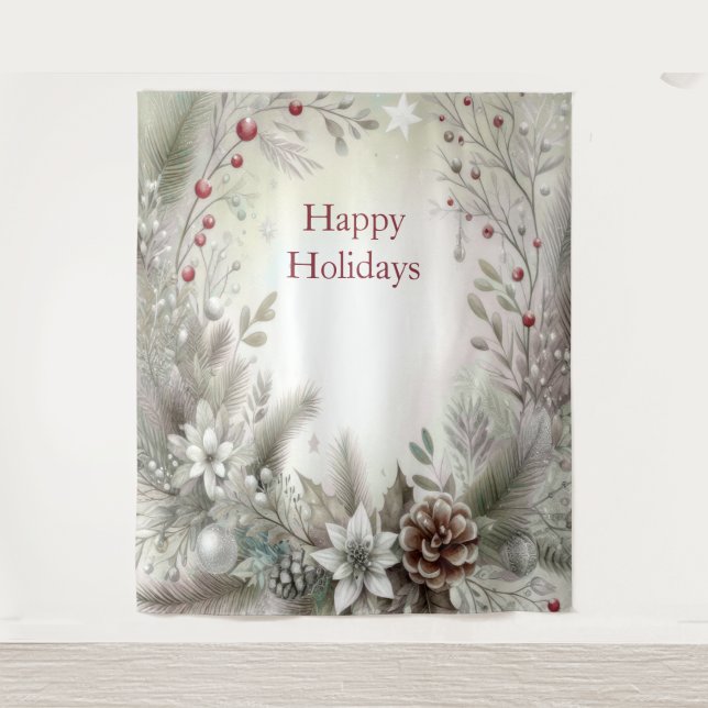 Tapete De Parede Christmas Winter Holiday Backdrop (Frente)