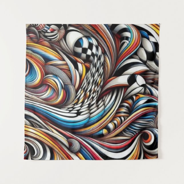 Tapete De Parede Chromatic Vortex – Dance of Infinite Ribbons (Frente)