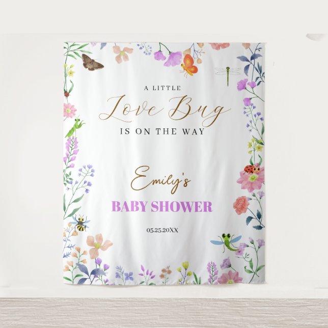 Tapete De Parede Chuva de Amor Baby Shower (Frente)