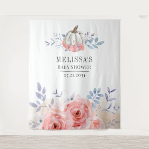Tapete De Parede Chuva de Bebê Abóbora Floral Fundo de Rosas Cor-de