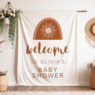 Tapete De Parede Chuva de Bebê Boho Terracota Arco-íris TINLEY