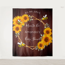 Tapete De Parede Chuva de Bebê Mamãe Abelha Girassóis de madeira rú