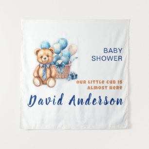 Tapete De Parede Chuva de bebê menino minimalista em aquarela