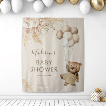 Chuva de Bebê Urso de Grama das Pampas