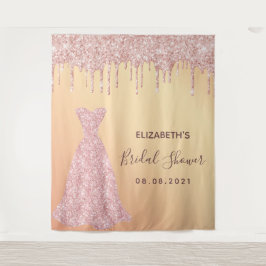 Tapete De Parede Chuva de casamento rosa dourado brilho glamour