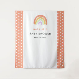 Tapete De Parede Chuva de Cores Baby Shower Lindo Fundo Personaliza