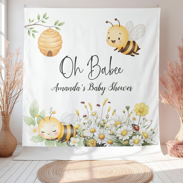 Tapete De Parede Chuva de Flores Rústicas Oh Bebê Abelhinha Chuvinh (Criador carregado)