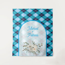 Tapete De Parede Chuva de Noiva Azul Elegante