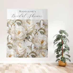 Tapete De Parede Chuva de Noiva Elegante com Caligrafia Floral de P