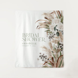 Tapete De Parede Chuva de noiva pampas sage verde moderno elegante