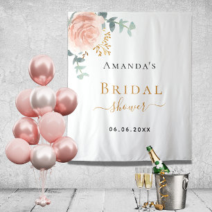 Tapete De Parede Chuva de noiva rosa dourado rosa floral eucalipto