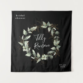 Tapete De Parede Chuva de Noiva Suculenta Botânica Ouro Preto