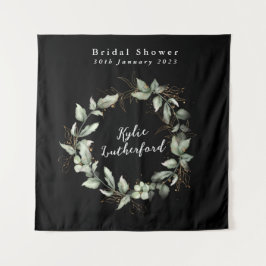 Tapete De Parede Chuva de Noiva Suculenta Botânica Ouro Preto