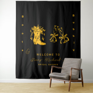 Tapete De Parede Chuveiro de Noiva com Botas e Bolhas