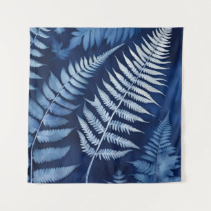 Tapete De Parede Cianótipo de Fern Azul