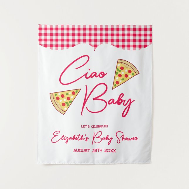 Tapete De Parede Ciao Baby Italian Baby Shower (Frente)