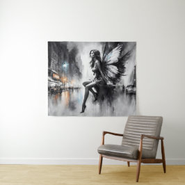 Tapete De Parede Cidade gótica futurista de fantasia negra urbana