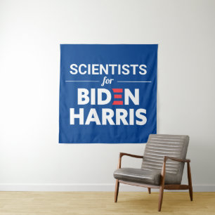 Tapete De Parede Cientistas em Biden Harris Texto Personalizado Azu