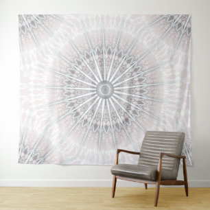 Tapete De Parede Cinza Escura Mandala