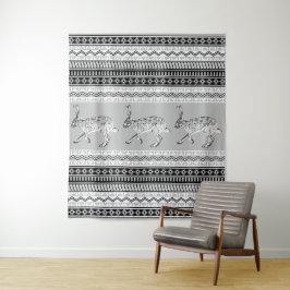 Tapete De Parede Cinza Negra-Branca do Sudoeste da Jackbit Geométri