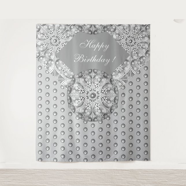 Tapete De Parede Cinzas de rendas cerâmicas (Frente)