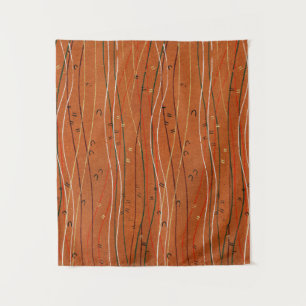 Tapete De Parede Cinzas Vermelhas Ondas: Arte Abstrato Japonesa Mod