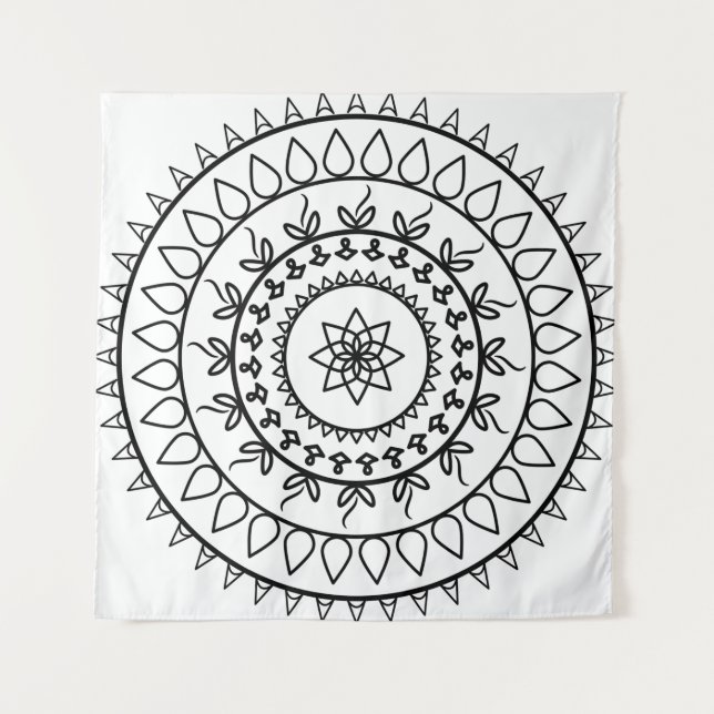 Tapete De Parede Círculo espiritual da tatuagem de Mandala (Frente)