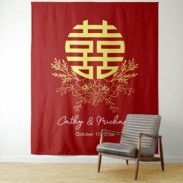 Tapete De Parede Círculo felicidade dupla flor pano de fundo do cas