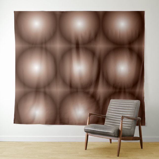 Tapete De Parede Círculo Geométrico 3D Escuro Mocha Mousse Branco (In Situ (Horizontal))