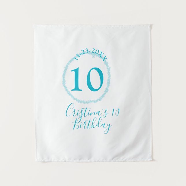 Tapete De Parede Círculo turquesa. Brilhante 10.º aniversário negri (Frente)