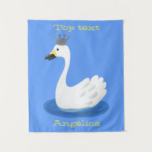 Tapete De Parede Cisne branco-branco com desenho animado