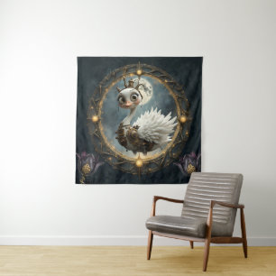 Tapete De Parede Cisne Mecânico ao Luar – Guardião de Sonhos Curios