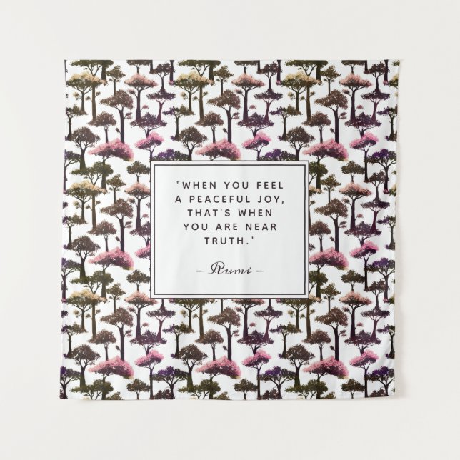 Tapete De Parede Citação de Rumi Inspiracional de Arte de Árvore Mo (Frente)