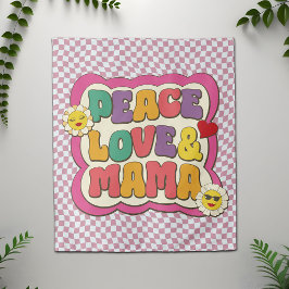 Tapete De Parede Citação Retro Groovy Mamãe Tipografia Dia das Mães
