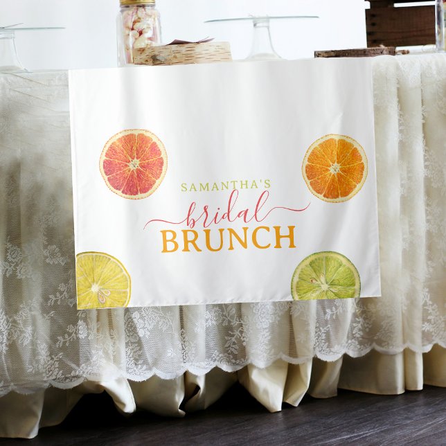 Tapete De Parede Citrus Bridal Brunch Lemon Orange Chá de panela (Citrus Bridal Brunch Lemon Orange Bridal Shower Tapestry)