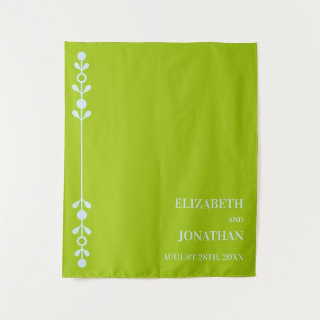 Tapete De Parede Citrus Green & Coastal Blue Wedding (Frente)