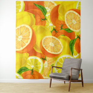 Tapete De Parede Citrus Lemons e Laranjas WhimsicalArtwork™