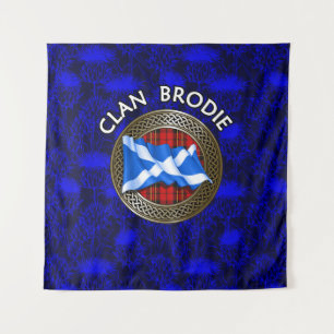 Tapete De Parede Clan Brodie Tartan Knot & Flag