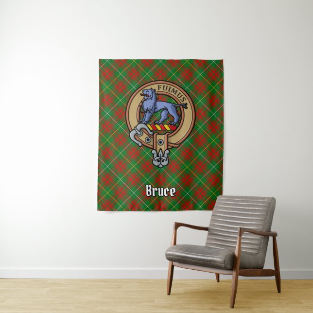 Tapete De Parede Clan Bruce Crest sobre caçar Tartan (In Situ)